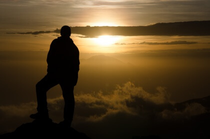 Mann Sonnenuntergang