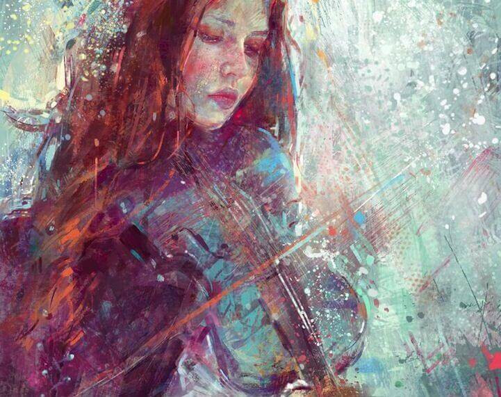 Junges Maedchen spielt Geige