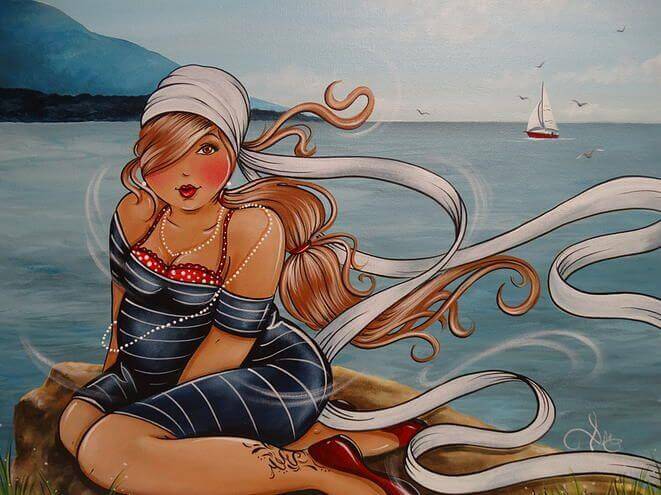 Frau am Strand