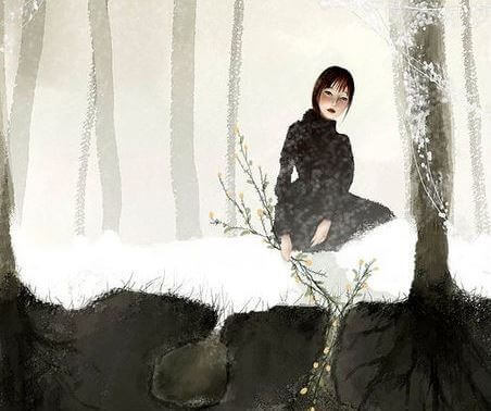 Frau-im-Schnee