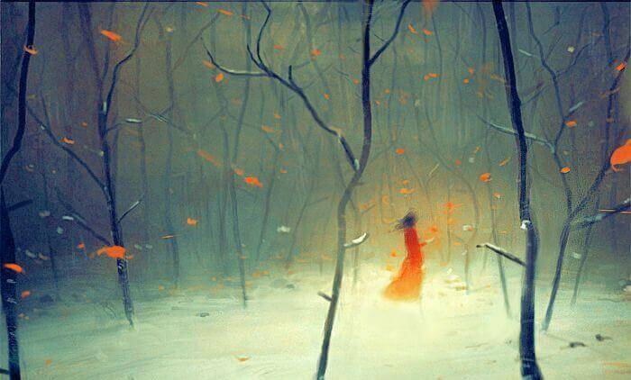 Frau im Wald