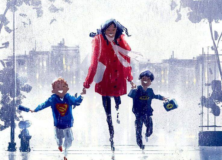 Mutter-mit-Kindern
