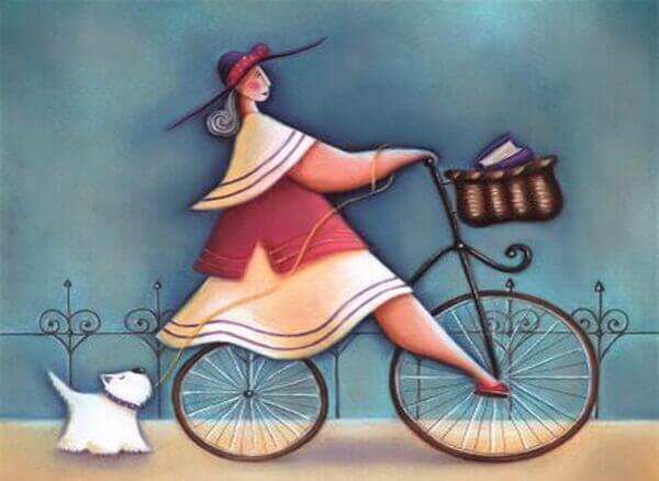 Frau-auf-Fahrrad