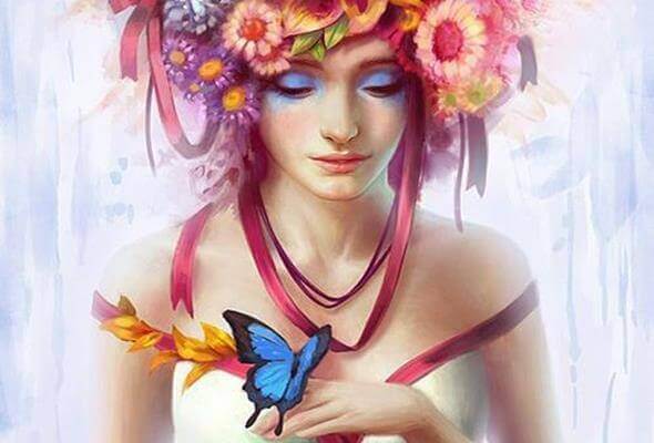 Frau-mit-Schmetterling