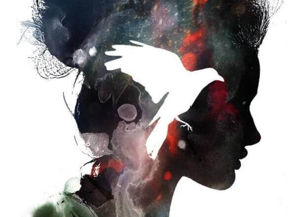 Frauenprofil-mit-Vogel