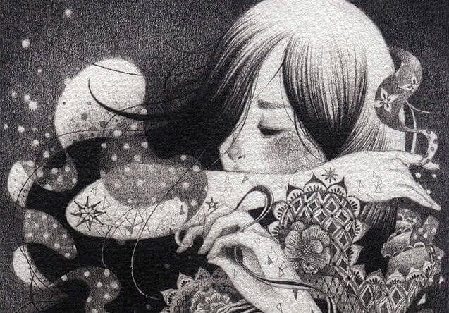 Maedchen schwarz weiß