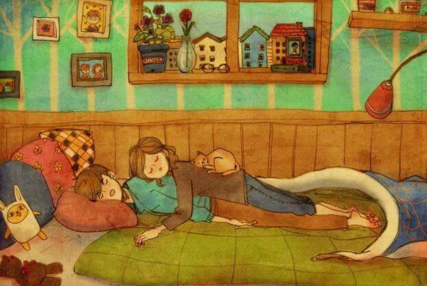 Zusammen-einschlafen