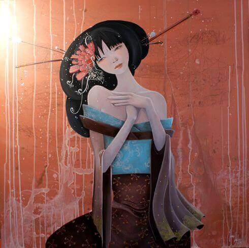 Fernöstliches Portrait einer Frau