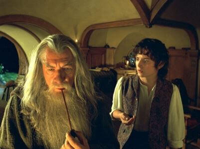 Gandalf in Führung mit Frodo