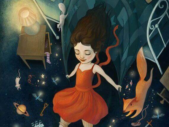 Mädchen in ihrer eigenen Welt