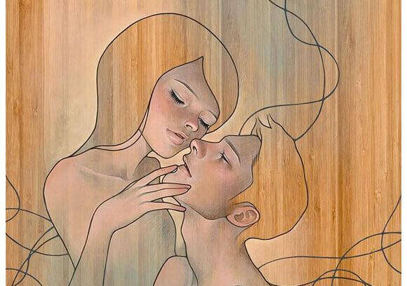 Mann und Frau aus Holz