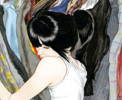 maedchen-umarmt-kleidung