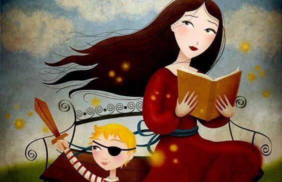 frau-liest-geschichte-vor