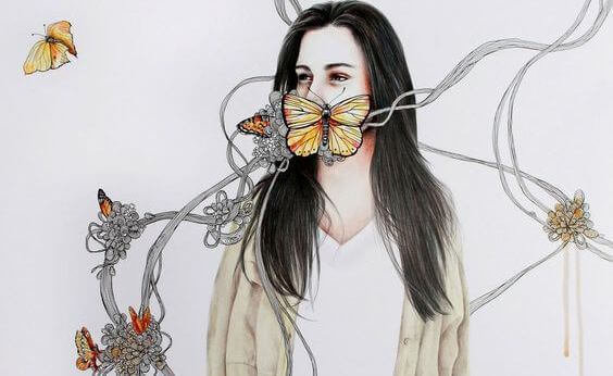 frau-mit-schmetterlingen