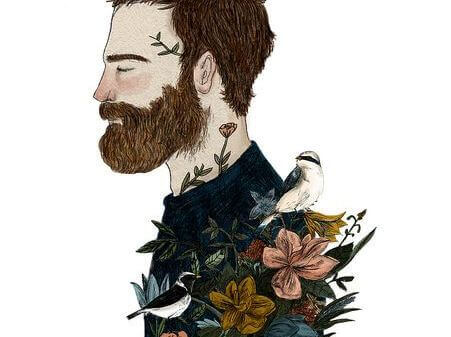 mann-umringt-von-blumen-am-koerper