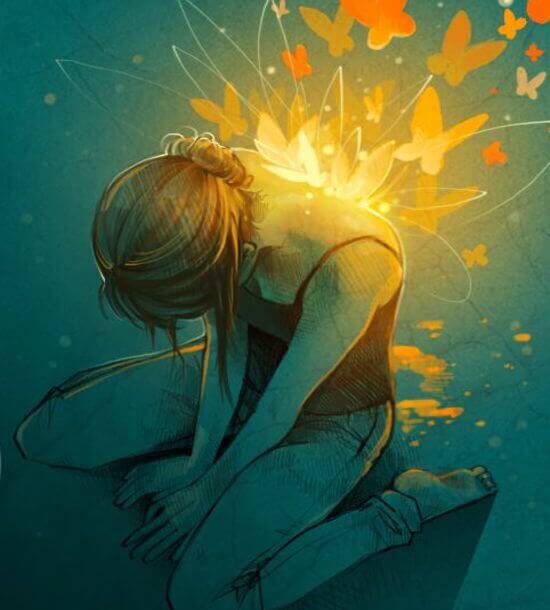 gluehendes-schmetterlingskind-sitzt-am-boden