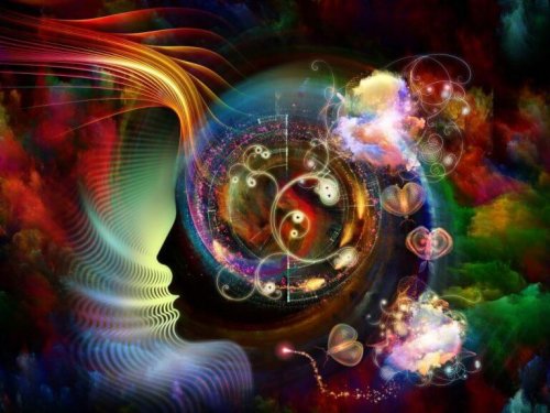 Farbige Spiralen im Gehirn
