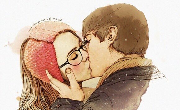 Sich küssendes Paar