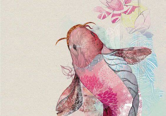 Zeichnung eines bunten Fisches