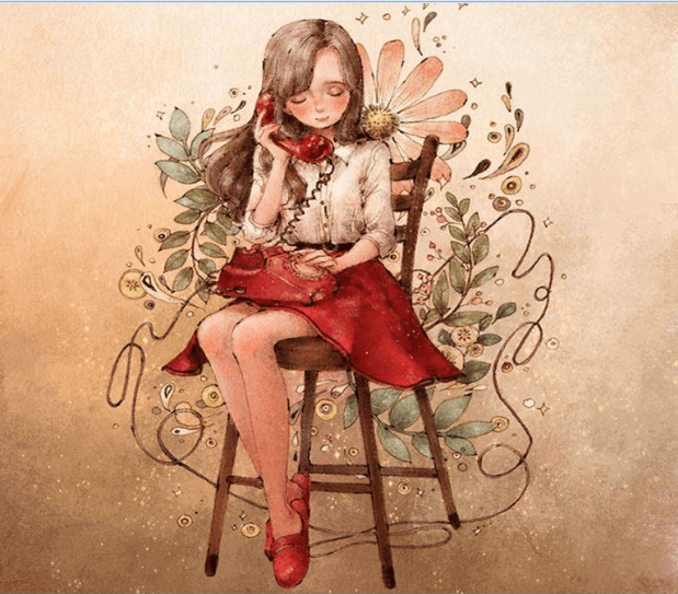 Ein telefonierendes Mädchen