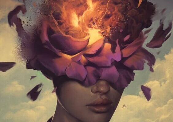 Feuer zerstört den Geist einer Frau