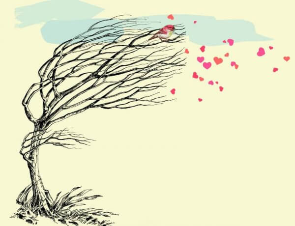 Herzen wehen vom Baum