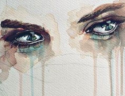 Traurige, weinende Augen