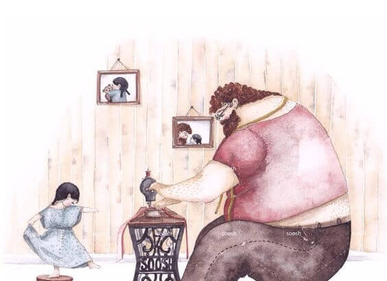 Vater spielt mit Tochter