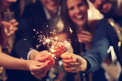 Wunderkerzen zu Neujahr