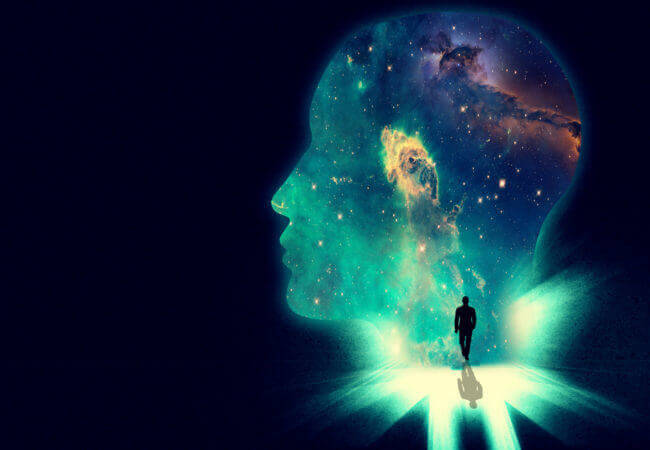 Universum im Kopf eines Menschen