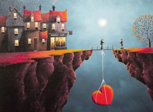 Am Abgrund hängendes Herz