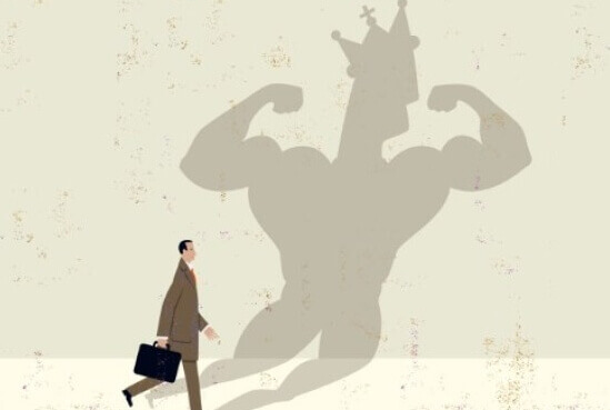 Ego eines Mannes als Schatten