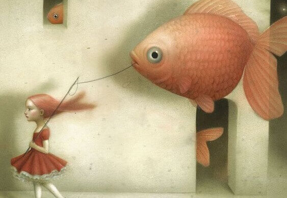 Mädchen mit Fischballon