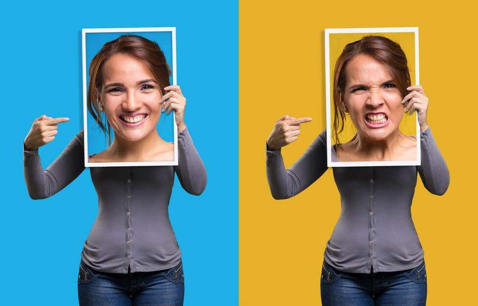 Frau mit zwei Gesichtern