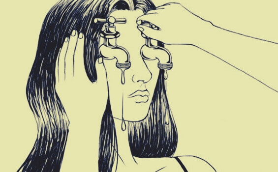 Mädchen mit Wasserhähnen statt Augen