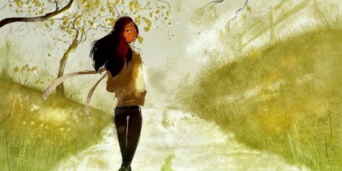 Eine Frau geht ihren Weg