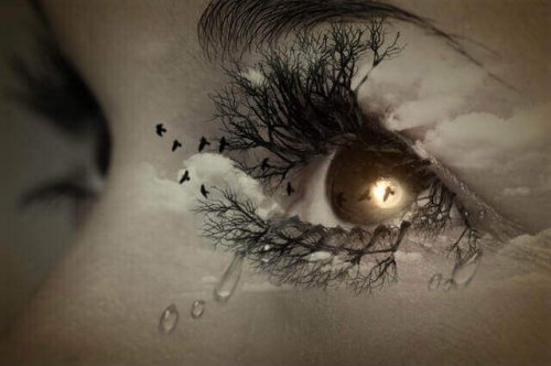 Trauernde Augen