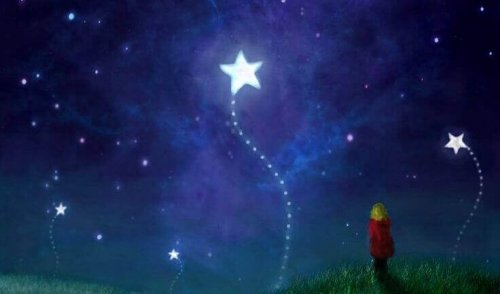 Kind, das Sterne beobachtet