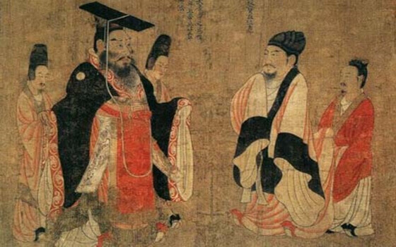 Chinesische Männer auf Pergament