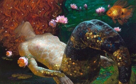 Meerjungfrau unter Wasser