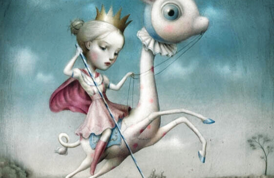 Sarkastisches Mädchen auf Pferd