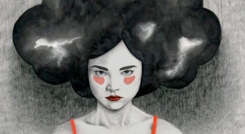 Gewitter im Haar einer Frau