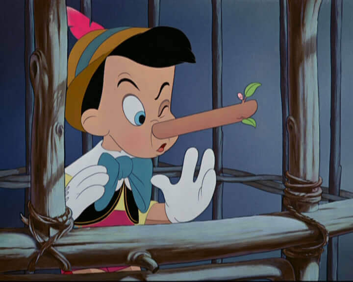 Pinocchio mit der langen Nase