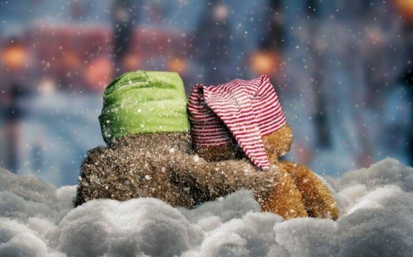 Teddys im Schnee