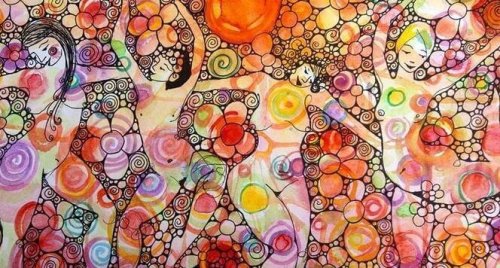 Malerei mit nackten Frauen