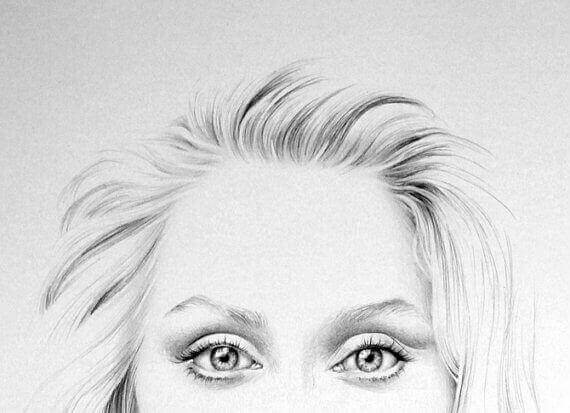 Gezeichnete Augen von Meryl Streep