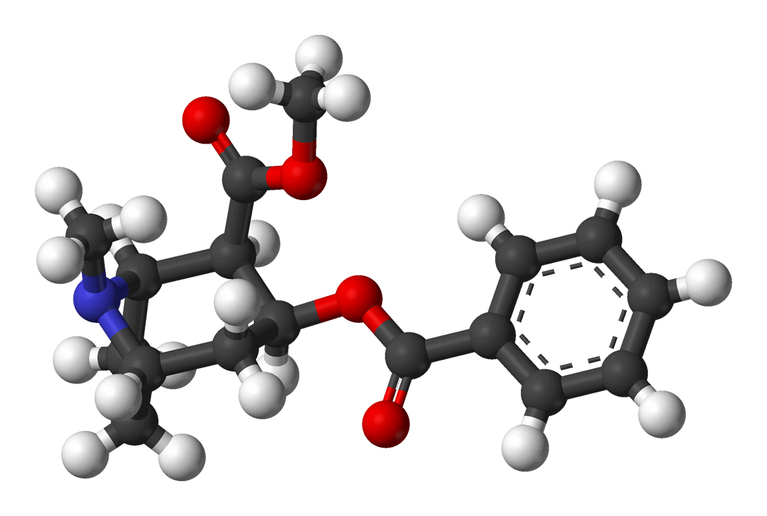 Die chemische Formel von Kokain-Hydrochlorid.