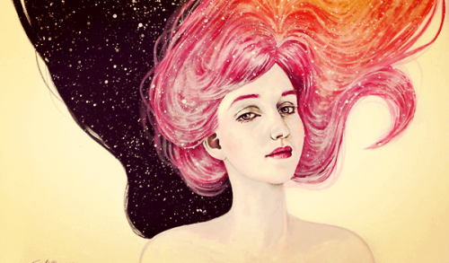 Teenager mit pinken Haaren