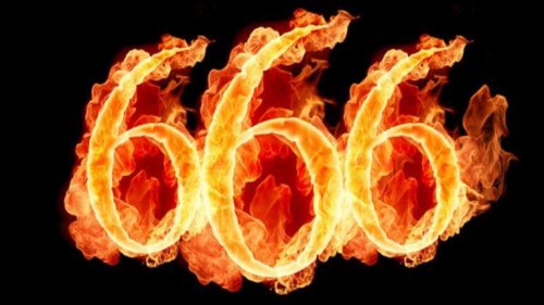 Zahl 666 in Flammen