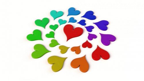 Bunte Herzen, die einen Kreis bilden